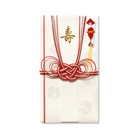 G.C.PRESS 041-02 Festival Bag, Kotobuki Hanamaru Bun, Medium, 7.1 x 3.8 inches (180 x 97 mm), 1 Pair (Includes Inner Bag, 3 Strips)