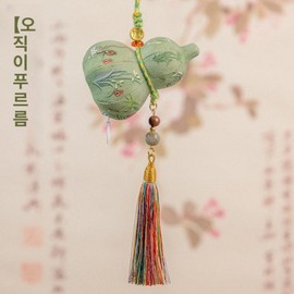Summer natural chrysanthemum incense props, Chinese style gift, green gourd, filling + jasmine scent + gift box, 1 set / 여름용 천연 국화 향비 소품 중식 스타일 선물용, 그린 호리병, 충전재+재스민 향+선물 상자, 1세트