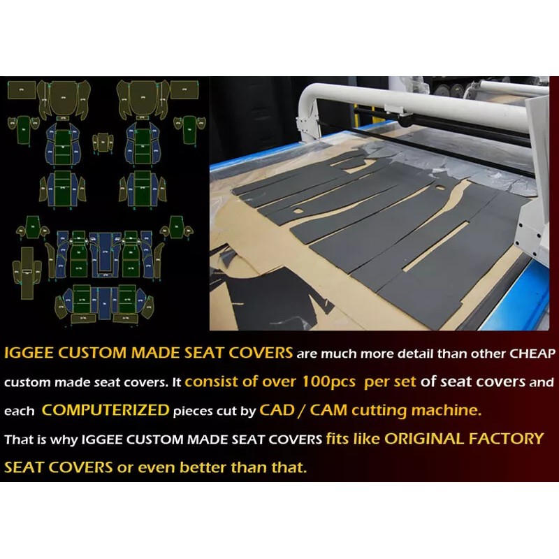 IGGEE S.LEATHER CUSTOM MADE FIT SEAT COVERS FOR NISSAN 350Z
