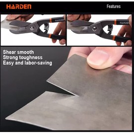 HARDEN 570136, Tin Snips 250mm, 10" Long, Drop Forget Steel German Type Soft Grip Handle