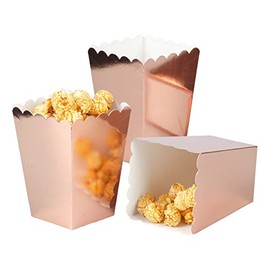 CC wonderland zone 24pcs Rose Gold Mini Popcorn Boxes Paper Popcorn Containers-Party Popcorn Cardboard