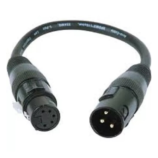 Accu-Cable 3-Pin Male to 5-Pin Female DMX Adapter
