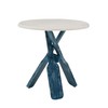 Powell Side Table with Round Top Shanice Oar, Coastal Blue