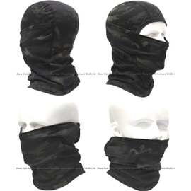 3-Way Camouflage Face Mask Army Mask Tactical Full Face Mask Military Balaclava Camouflage Balaclava Balaclava - Survival Game, Bicycle, Bike, Outdoor, Cosplay, BXB-Camo (BLACK)