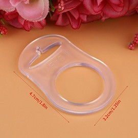 Pomya Adaptador de Clips de Chupete, 10 Piezas Multi Silicona Transparente Baby Dummy Buttons Style Adaptador de Clip de Soporte de Chupete no tóxico para Anillos(lucidez)