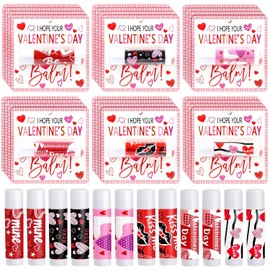 30 unidades de bálsamos labiales de San Valentín a granel, regalos para el día de San Valentín para mujeres, galentinos, 6 sabores surtidos para bodas, despedidas de soltera, regalos de fiesta de cumpleaños