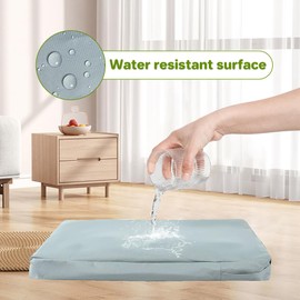 DUJUIKE 100% Waterproof Dog Bed Cover, Dog Cage Mattress Cover, Pet Mattress Replacement Protector, Washable Removable Mattress Protector, Durable Oxford Cloth with Zipper (Grey, S(76 x 51 x 10cm))