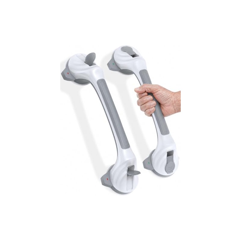 2 PCS Grab Rails for Bathroom, 17" Suction Shower Grab