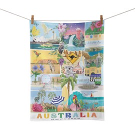 Travel Tea Towel, 55% Linen 45% Cotton, 440 x 640 mm (Gday Australia)