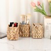 BSTKEY 3 Pcs Water Hyacinth Pencil Holder Desk Organizer, Handmade
