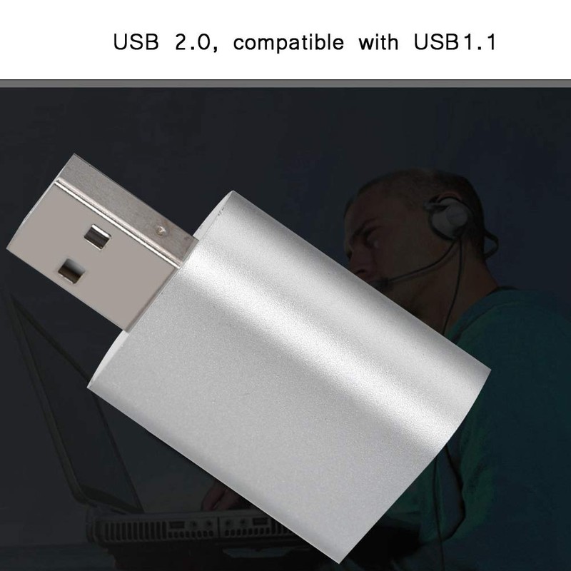 3D Stereo Sound Card, USB 2.0 Audio Adapter, 7.1 Channel