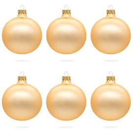 Set of 6 Rose Gold Glass Ball Ornaments 3.25 Inches