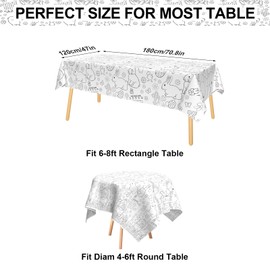 Xinvery Easter Tablecloth,Easter Coloring Tablecloth DIY Easter Paper Table Cover Bunny Chick Egg Color-in Paper Tablecloth for Easter Party Decoration 120 x 180cm