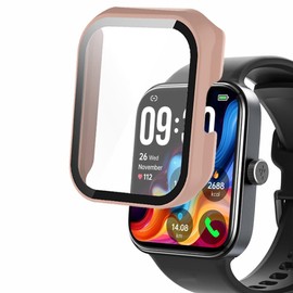 smaate Watch Cases compatible with TOZO S4 AcuFit One 1.78" Smart watch, Hard PC Case with Tempered Glass Screen Protector, Protecting Watch Body & Screen