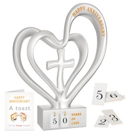 Wedding Anniversary Heart Sculpture Gifts Best for Couple Parents Wife Husband Unique 10th 25th 50th Anniversary Wedding Gift Ideas