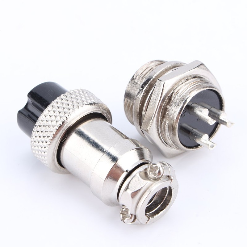 1 Set GX16 3Pins Aviation Plug Socket 3 Pin Screw