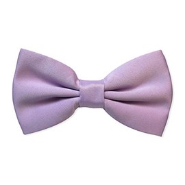 The Tie Co™ Premium Collection Satin Solid Colour Classic Plain Bow Tie - Pre Tied & Adjustable (Lilac)