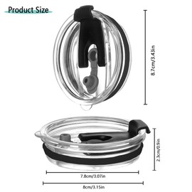 PIVHWIR 2 Pcs Replacement Tumbler Lids, Cover Replacemen Spill-proof Splash Resistant Travel Mug Lid Fits for Inner diameter 3.15 INCH Yeti Rambler, Ozark Trail, Old Rtic（White+Black）（20 OZ）