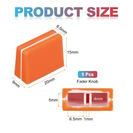 MECCANIXITY Universal Fader Knobs, Orange Mixer Fader Caps Slider Potentiometer Replacement Plastic for DJ Controller Mixer Console, 5 Pack