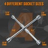TONDA 4 Way Lug Wrench, Foldable Cross Tire Iron Lug