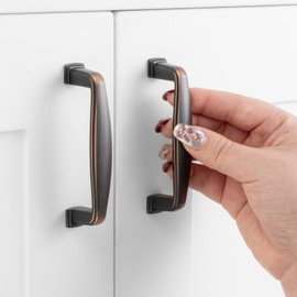 ASKANO 3 Inch Hole Centers, Oil Rubbed Bronze Stepped Kitchen Cabinet Pull Handle ZP2402 | Pack of 10, Solid Hardware for Drawer, Dresser, Bathroom, Vanity, Furniture Door, Cupboard, Bedroom, 3"