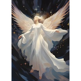 HEIBAGO Angel Diamond Painting Adult Kit, 5D White DIY Diamond Art Kits with Full Drill Gems, Premium Diamond Dots Set for Relaxation and Stunning Home Decor, 30x40cm Canvas