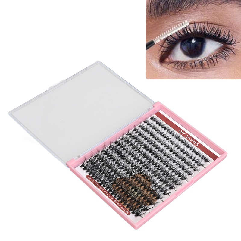 DIY Lash Extension Kit 240pcs Individual Eyelash 10‑16mm Clusters Eyelash