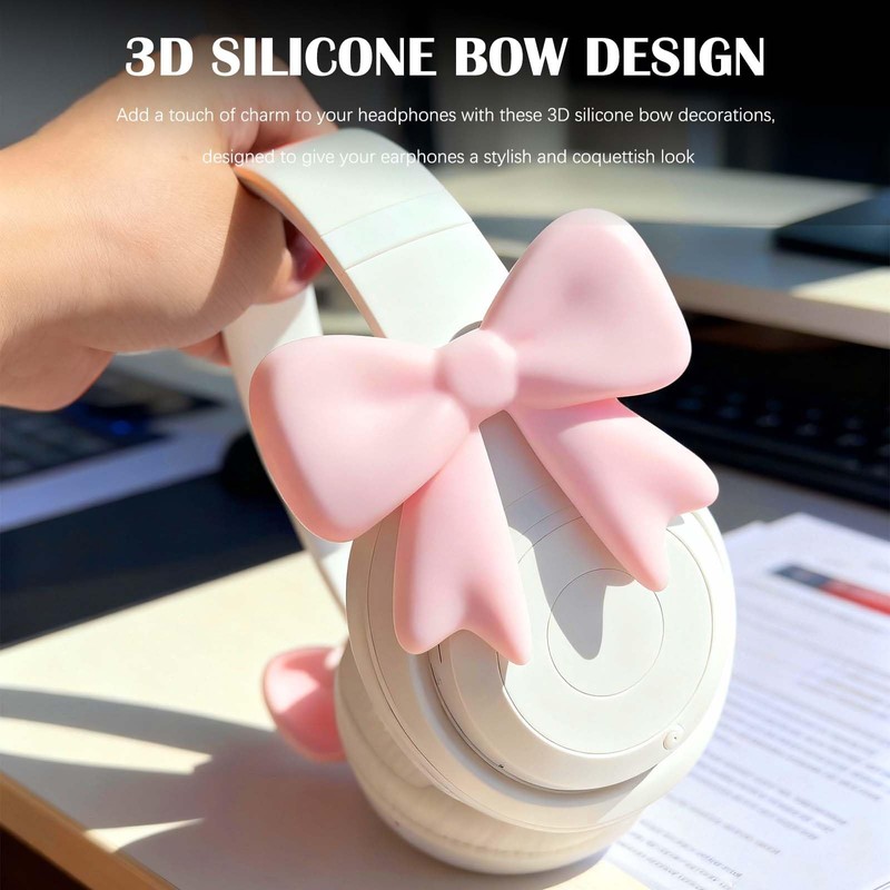 Dexprosy 2 Pack Silicone Bow Headphone Accessory - 3D Stylish