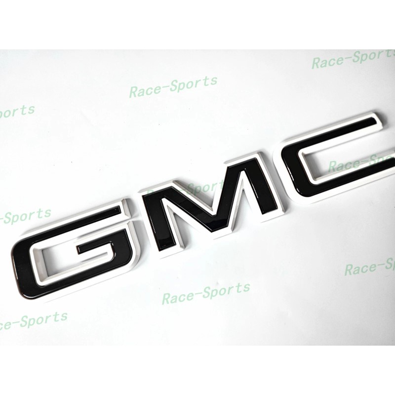 Auto GMC 2PCS Set Front Rear White Black GMC Emblems