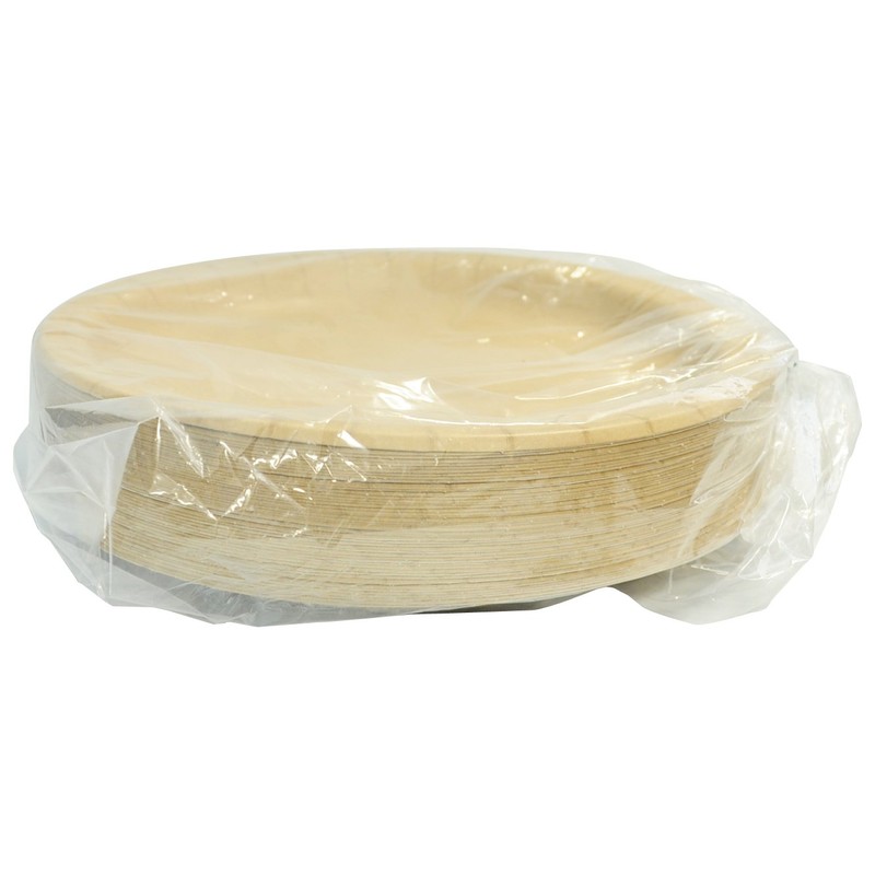 Strong P2250MZ Paper Plates, Misarashi Brown, 8.7 inches (22 cm),