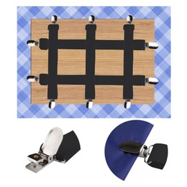 Amonsa Hidden Table Clips for Outdoor Tablecloths - Keep Your Table Cloth in Place with Sheet Straps - Perfect for Picnic Table Covers