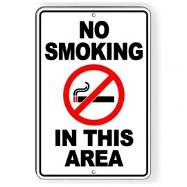 Does Not Apply No Smoking In This Area Sign / Decal  Warning novelty premises ns23 / Magnetic - Sign 5" x 7" No Holes w Tape