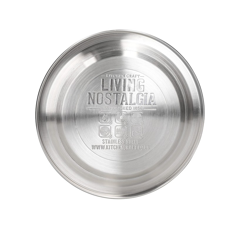 KitchenCraft Living Nostalgia Stove Top Kettle, Whistling, Induction, Metal, 1.3