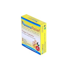 NauseaRelief Ginger Capsules, 250 mg, Helps Prevent Sickness and Vomiting While Travelling, Pack of 2X20 Ginger Capsule Food Supliment Units, 40 Ginger Capsules