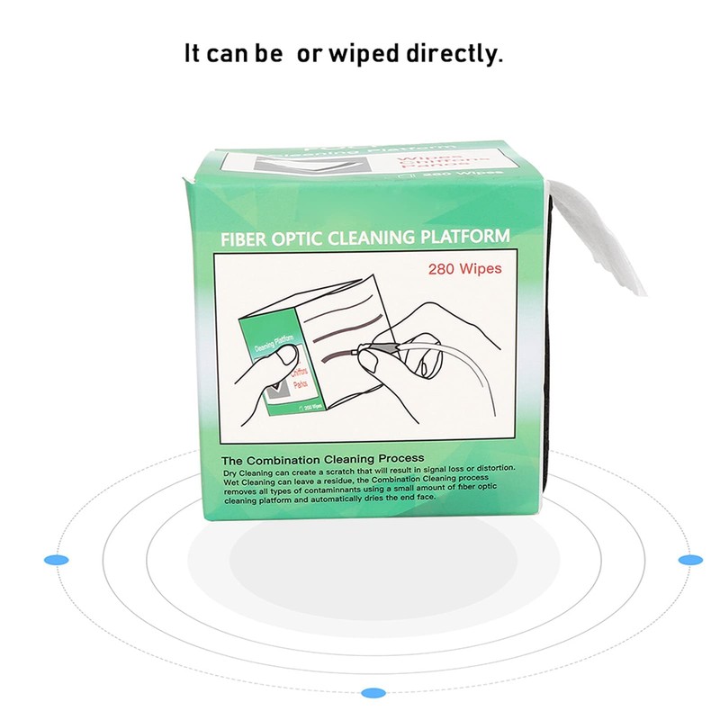 280Pcs/Box Fiber Optic Cleaning Wipes, Single Layer Fiber Wipers, with