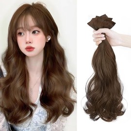 HAPVITAL Hair Extension, One-touch Extension, 3-piece Set, Curl Neckline Wig, Half Wig, Wrap, Hair Extension, Airy Feel, Small Facial Effect, Women Parted, Natural, Stealth Extension, One Touch Clip,