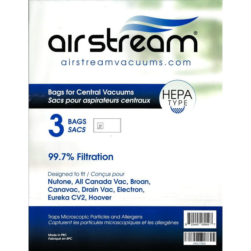 2 Packages of NUTONE Electron SVB Central DUSTLOCK Vacuum Bags