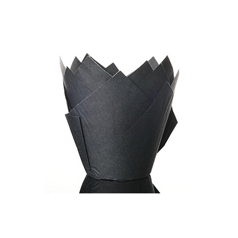 Bakerydirect 50 Standard Size Tulip Muffin Wraps Cases Colour Black
