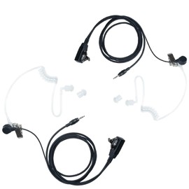 Sarcia Walkie Talkie Headset 1 Pin Covert Acoustic Tube Earpiece with PTT Mic Compatible with Cobra PX655 RX385 RX685 CXT195 PX650 CX112 ACXT545 ACXT145 2 Way Radios,4Pack