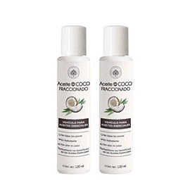 Árbora 2 Aceites de Coco Fraccionado 100% Puro y Certificado | Aceite Portador para Aromaterapia | Ideal para Masaje | Hidratante Piel y Cabello | No Grasoso, Fácil Absorción | 120ml
