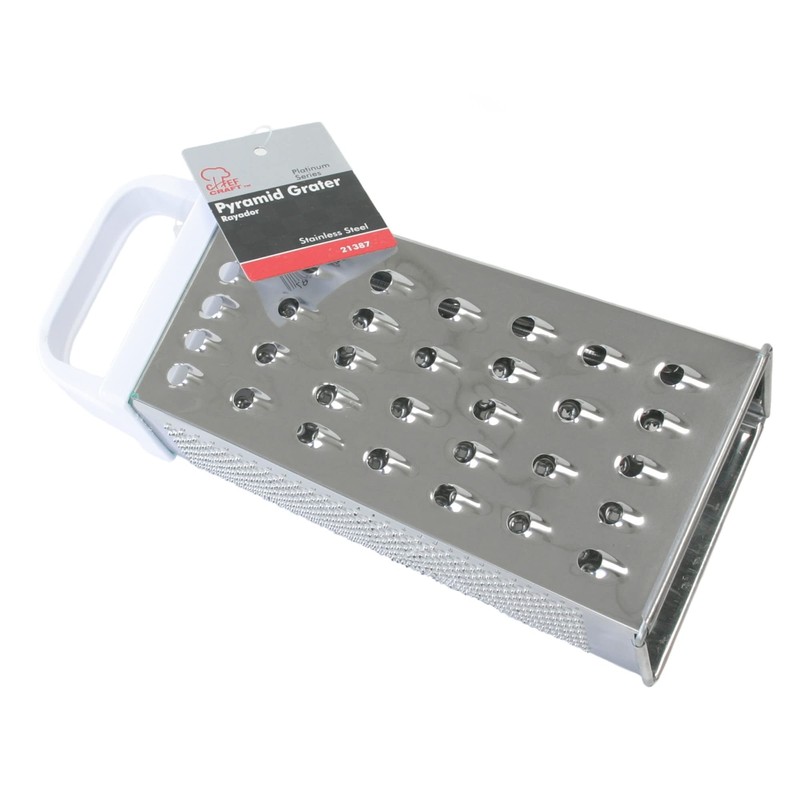 Chef Craft Tin-Plated Pyramid Grater, 8 inches in length, Stainless