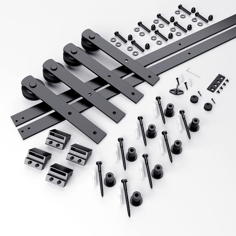 SMARTSTANDARD 11ft Heavy Duty Sturdy Double Sliding Barn Door Hardware
