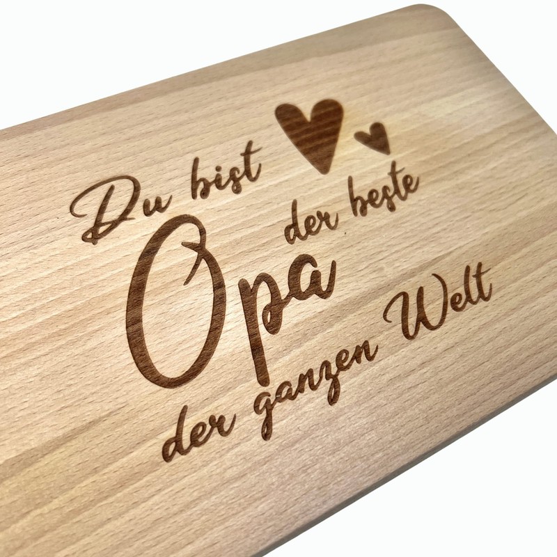 KATINGA Breakfast Board "Bester Opa" Bread Board with Engraving, 22