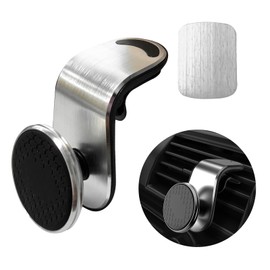 Augeny Magnetic Phone Holder for Car, 360 Degree Adjustable Super Strong Magnet Auto Air Vent Cell Phone Holder Mount, Universal Vehicle Cellphone Accessories Fit for All Smartphones (Sliver)