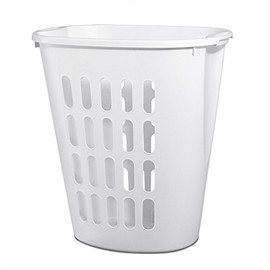 Sterilite Open Laundry Hamper, Tall and Slim Plastic Hamper for Collecting Dirty Clothes or Sorting Clean Clothes, White, 6-Pack