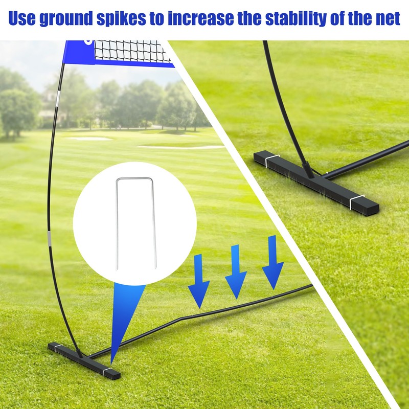 PLYOGO Volleyball Net, 14FT Freestanding Volleyball Net for Backyard, Adjustable