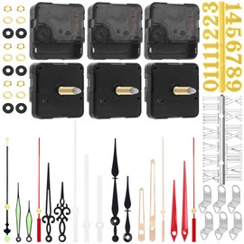Keadic 25Pcs High Torque Long Shaft Clock Movement Kit Contains Silent Sweep Motor Replacement, 6 Style Clock Hands, Numeral Scale for Repair DIY (Shaft Length 28 mm/ 1.1 Inches)
