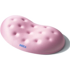 BRILA Wrist Rest - Ergonomic Memory Foam Wrist Support for PC Gaming Computer Laptop Work - Massaging Holes Design Wrist Rest (Pink Mouse Wrist rest)