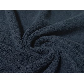 Jersey Fine Sherpa Fleece Fur Fabric Material Navy, 1Mtr - 150cm x 100cm