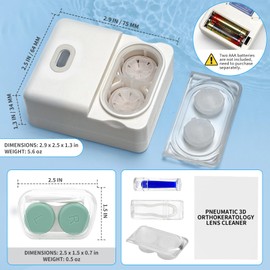 Contact Lens Cleaner Machine for RGP only Ortho-K Lens Cleaning Machine, Automatic Dual Chamber Washer for RGP and Orthokeratology Lenses, White
